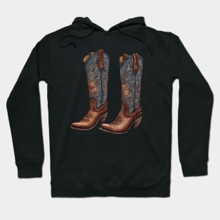 Watercolor Cowboy Boots Hoodie